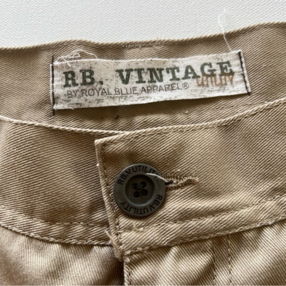 NWOT RB Vintage Utility Cargo Shorts Mens 34 Kaki 14"‎ Inseam (A5) - Picture 6 of 9